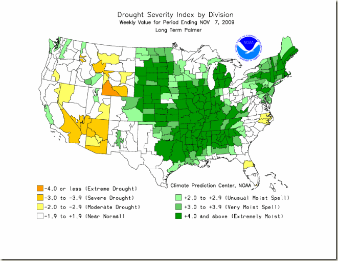 Humedad del suelo en Estados Unidos