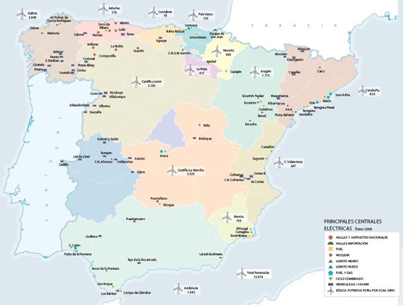 Campos de energía eólica en España